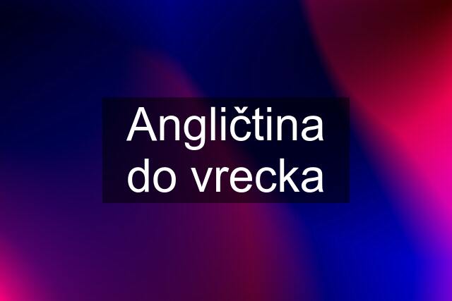 Angličtina do vrecka