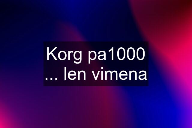 Korg pa1000 ... len vimena