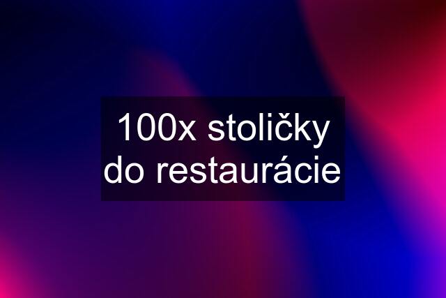 100x stoličky do restaurácie