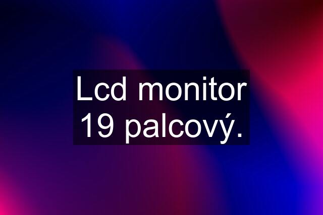 Lcd monitor 19 palcový.