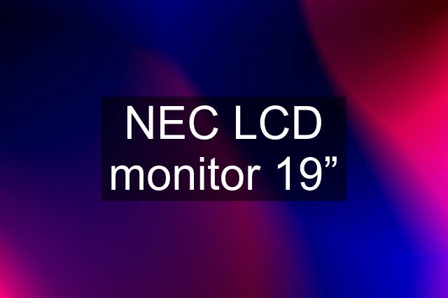 NEC LCD monitor 19”