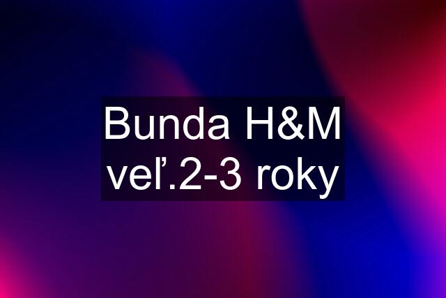 Bunda H&M veľ.2-3 roky