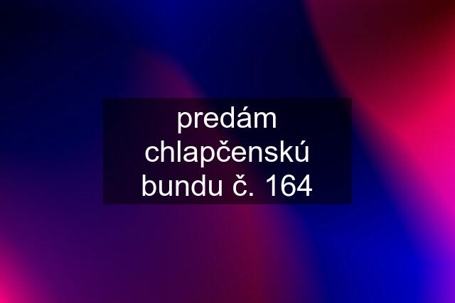 predám chlapčenskú bundu č. 164