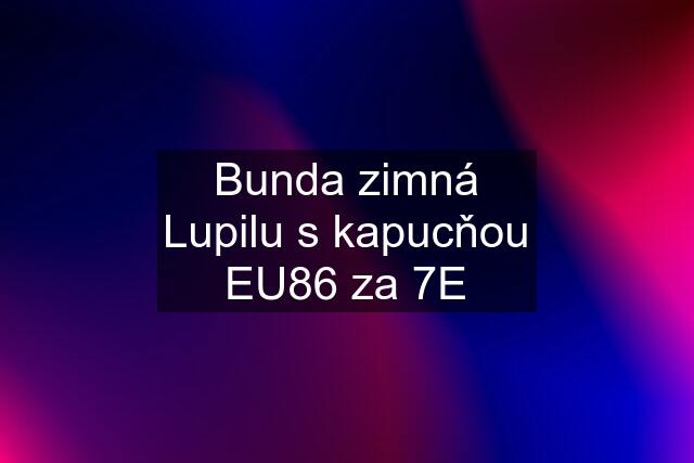 Bunda zimná Lupilu s kapucňou EU86 za 7E