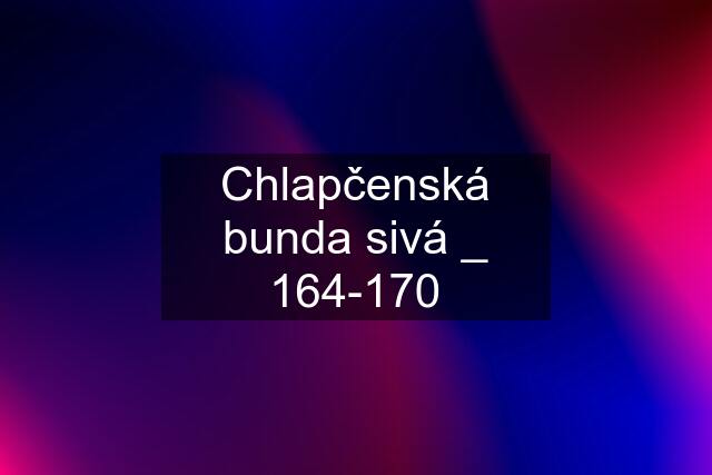 Chlapčenská bunda sivá _ 164-170