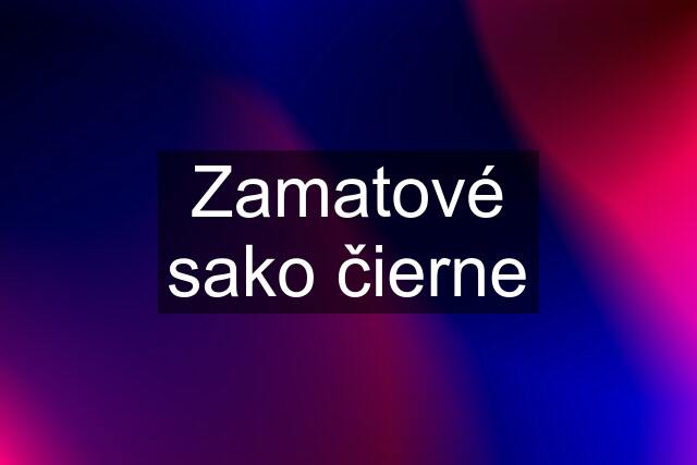 Zamatové sako čierne