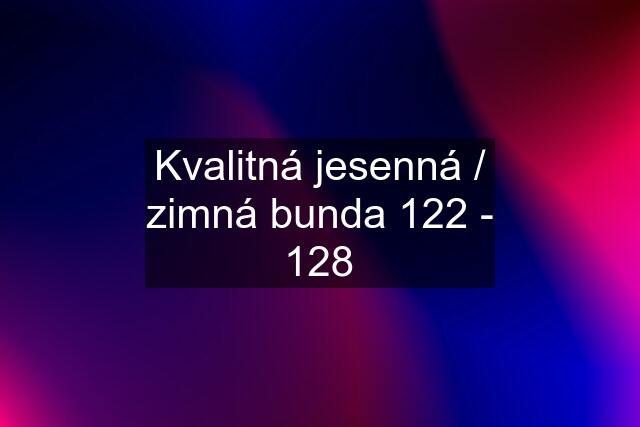 Kvalitná jesenná / zimná bunda 122 - 128