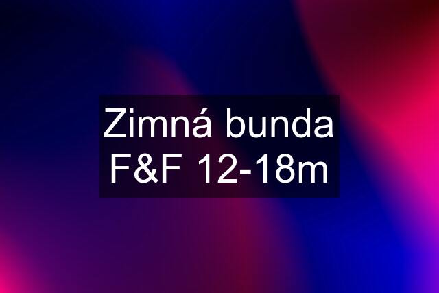 Zimná bunda F&F 12-18m