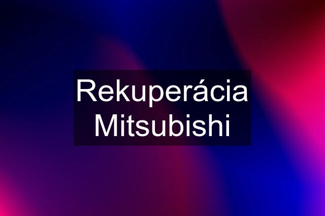 Rekuperácia Mitsubishi
