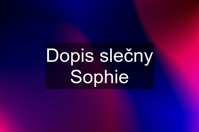 Dopis slečny Sophie