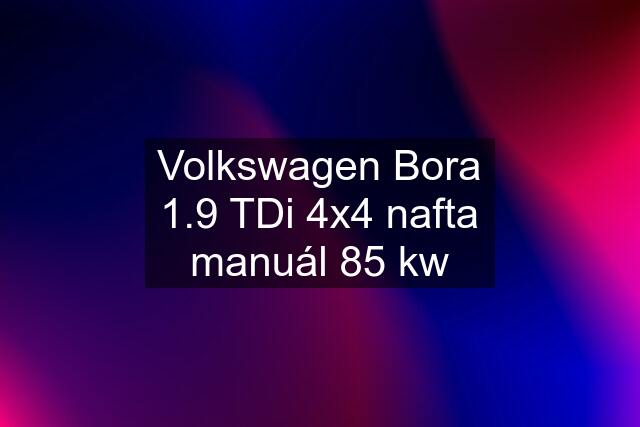 Volkswagen Bora 1.9 TDi 4x4 nafta manuál 85 kw