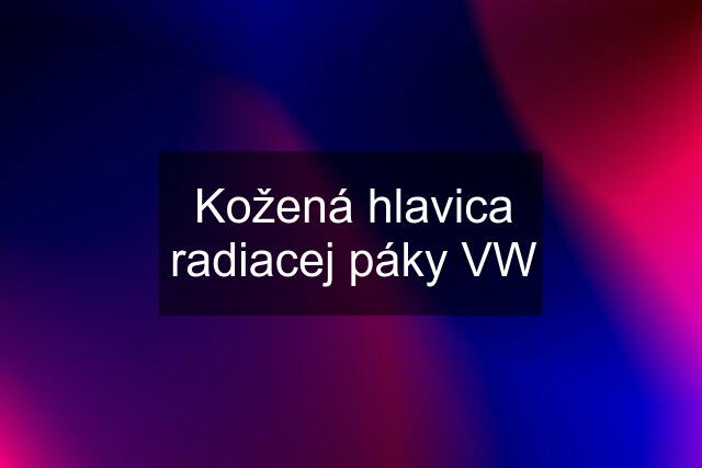 Kožená hlavica radiacej páky VW