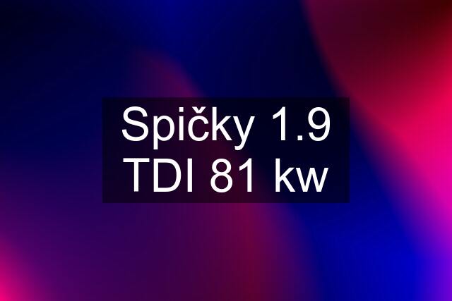 Spičky 1.9 TDI 81 kw