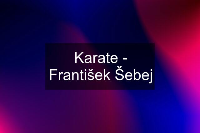 Karate - František Šebej
