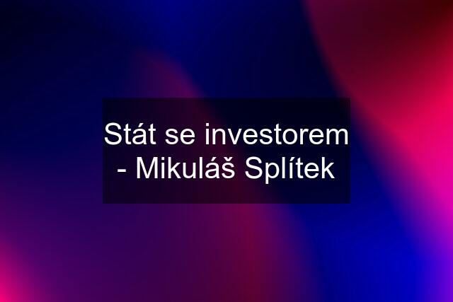 Stát se investorem - Mikuláš Splítek