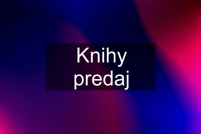 Knihy predaj