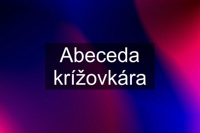 Abeceda krížovkára