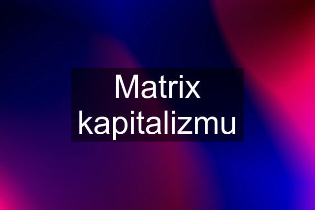 Matrix kapitalizmu