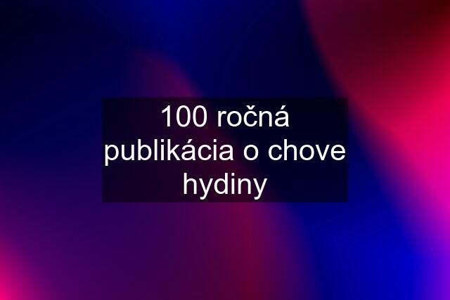 100 ročná publikácia o chove hydiny