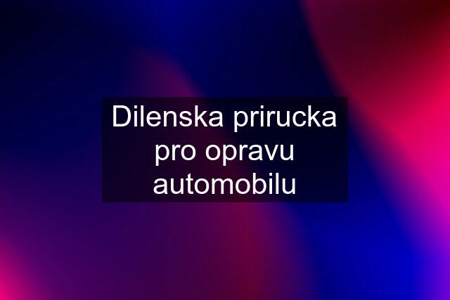 Dilenska prirucka pro opravu automobilu