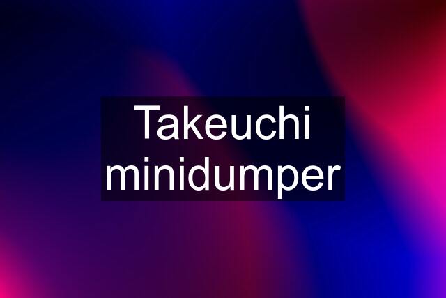 Takeuchi minidumper