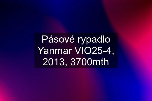 Pásové rypadlo Yanmar VIO25-4, 2013, 3700mth