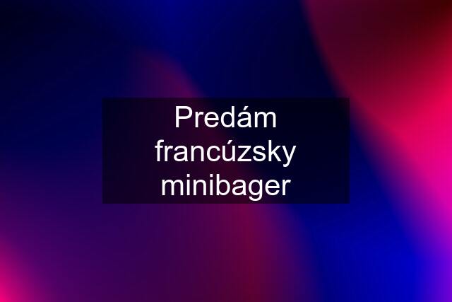 Predám francúzsky minibager