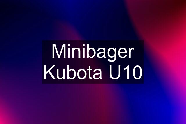 Minibager Kubota U10