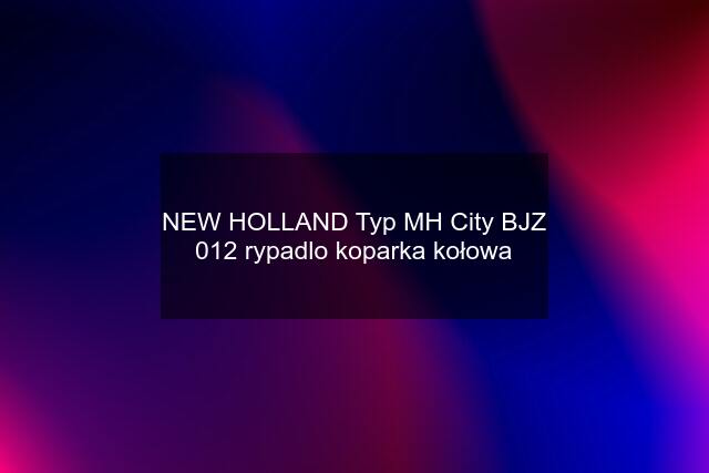 NEW HOLLAND Typ MH City BJZ 012 rypadlo koparka kołowa