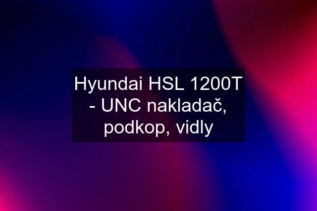 Hyundai HSL 1200T - UNC nakladač, podkop, vidly