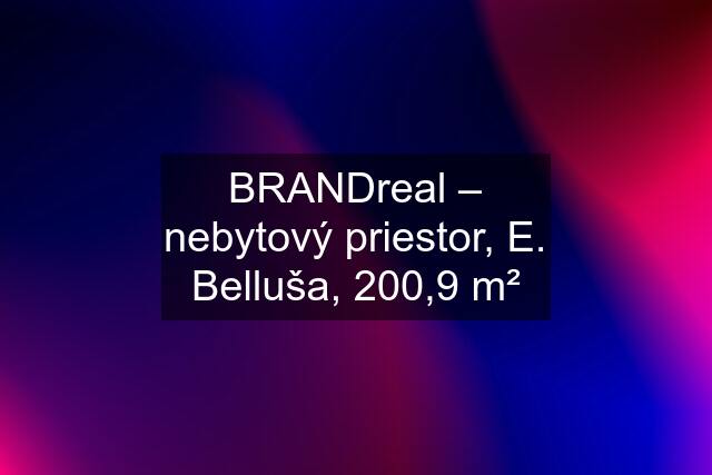 BRANDreal – nebytový priestor, E. Belluša, 200,9 m²