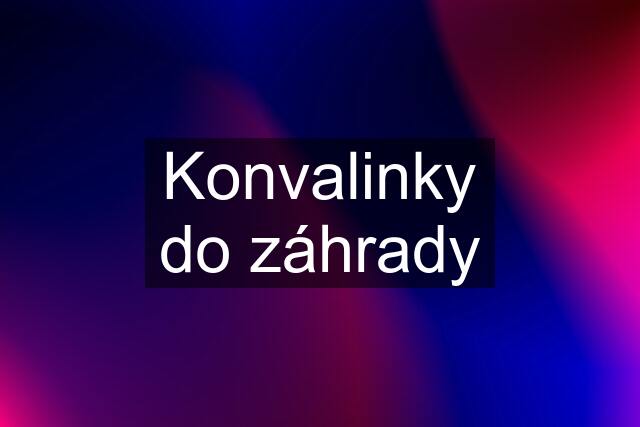 Konvalinky do záhrady