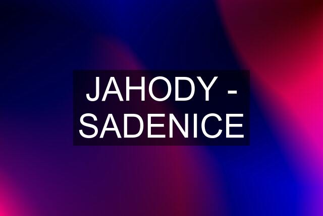 JAHODY - SADENICE