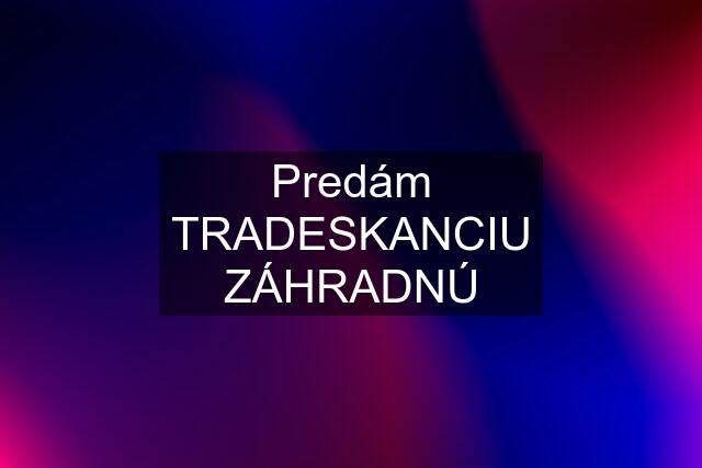 Predám TRADESKANCIU ZÁHRADNÚ