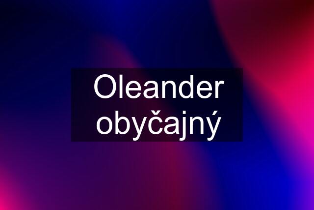 Oleander obyčajný