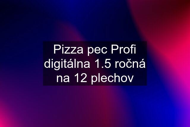 Pizza pec Profi digitálna 1.5 ročná na 12 plechov