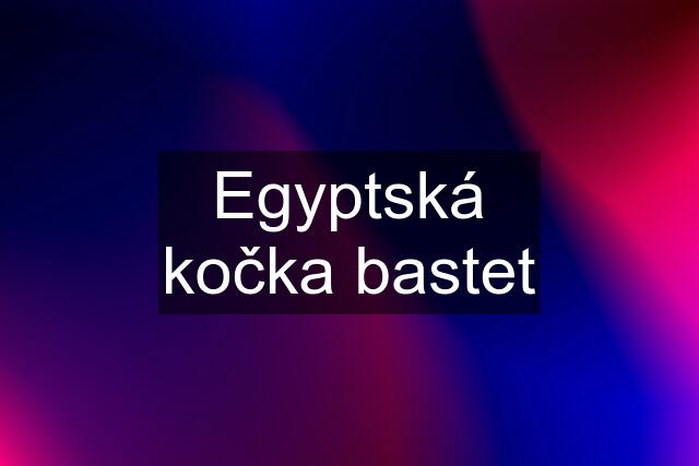 Egyptská kočka bastet