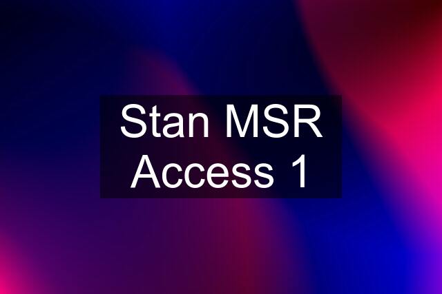 Stan MSR Access 1