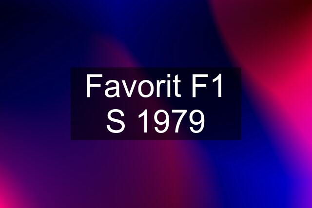 Favorit F1 S 1979