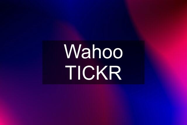 Wahoo TICKR