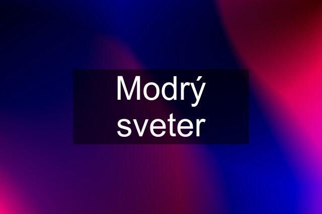 Modrý sveter