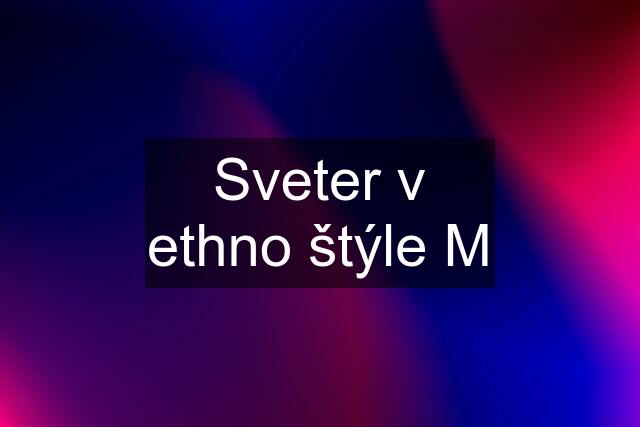 Sveter v ethno štýle M