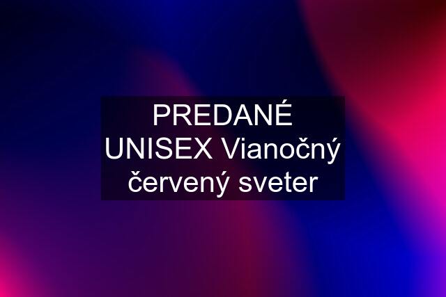 PREDANÉ UNISEX Vianočný červený sveter