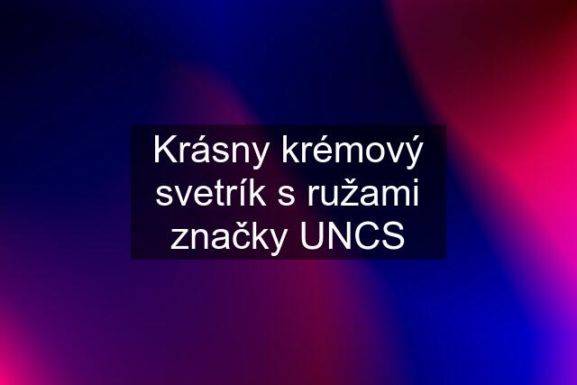 Krásny krémový svetrík s ružami značky UNCS