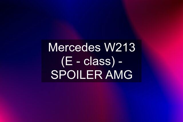 Mercedes W213 (E - class) - SPOILER AMG