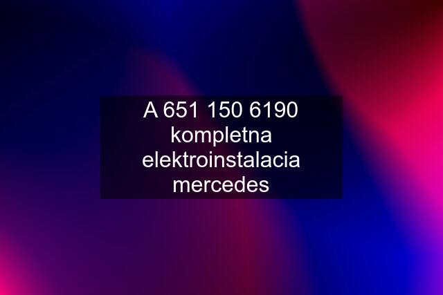 A 0 kompletna elektroinstalacia mercedes