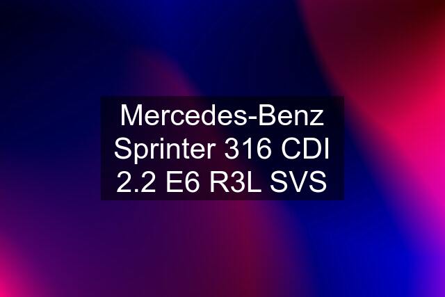 Mercedes-Benz Sprinter 316 CDI 2.2 E6 R3L SVS