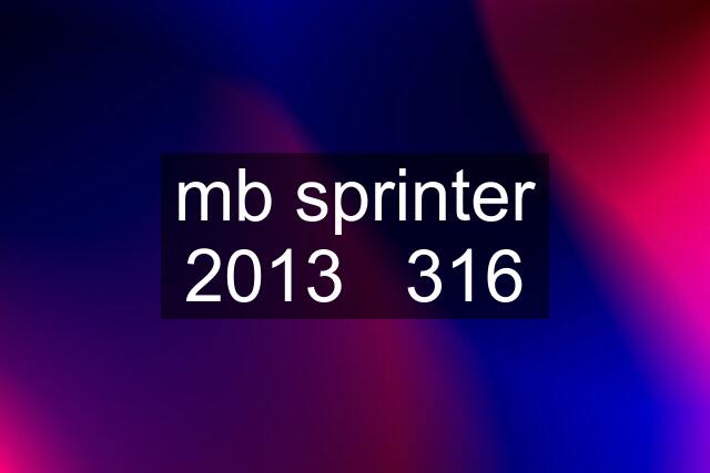 mb sprinter 2013   316