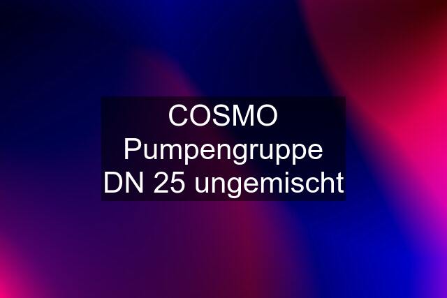 COSMO Pumpengruppe DN 25 ungemischt