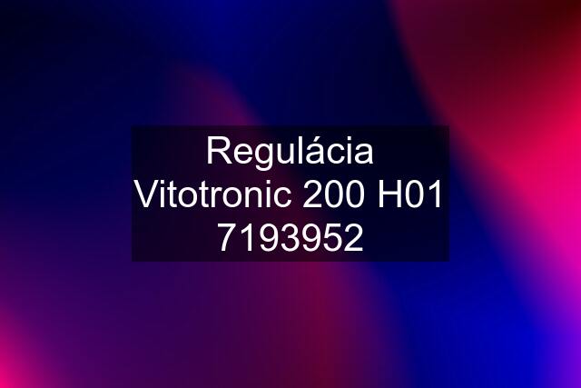 Regulácia Vitotronic 200 H01 7193952